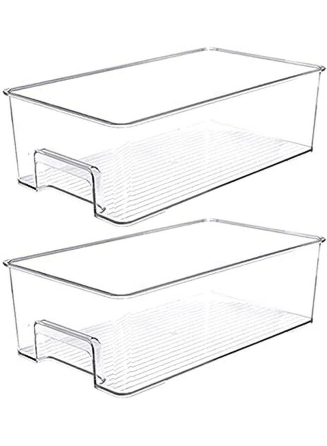INKULTURE Acrylic Pantry Refrigerator Organizer Bins Fridge Organiser for Food, Drinks, Fruit And Kitchen| Pack of 02 - Image 2