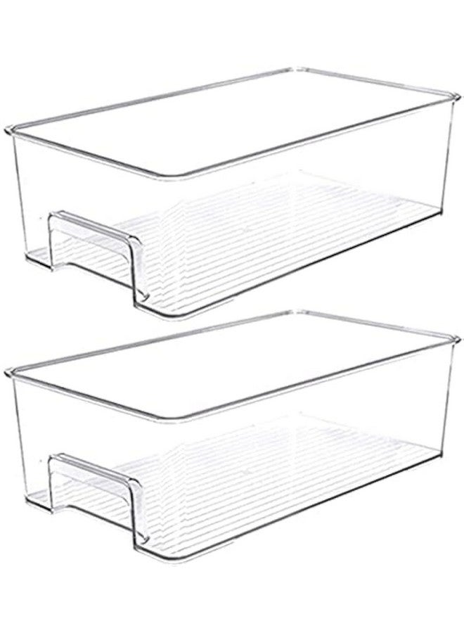 INKULTURE Acrylic Pantry Refrigerator Organizer Bins Fridge Organiser for Food, Drinks, Fruit And Kitchen| Pack of 02 - Image 1