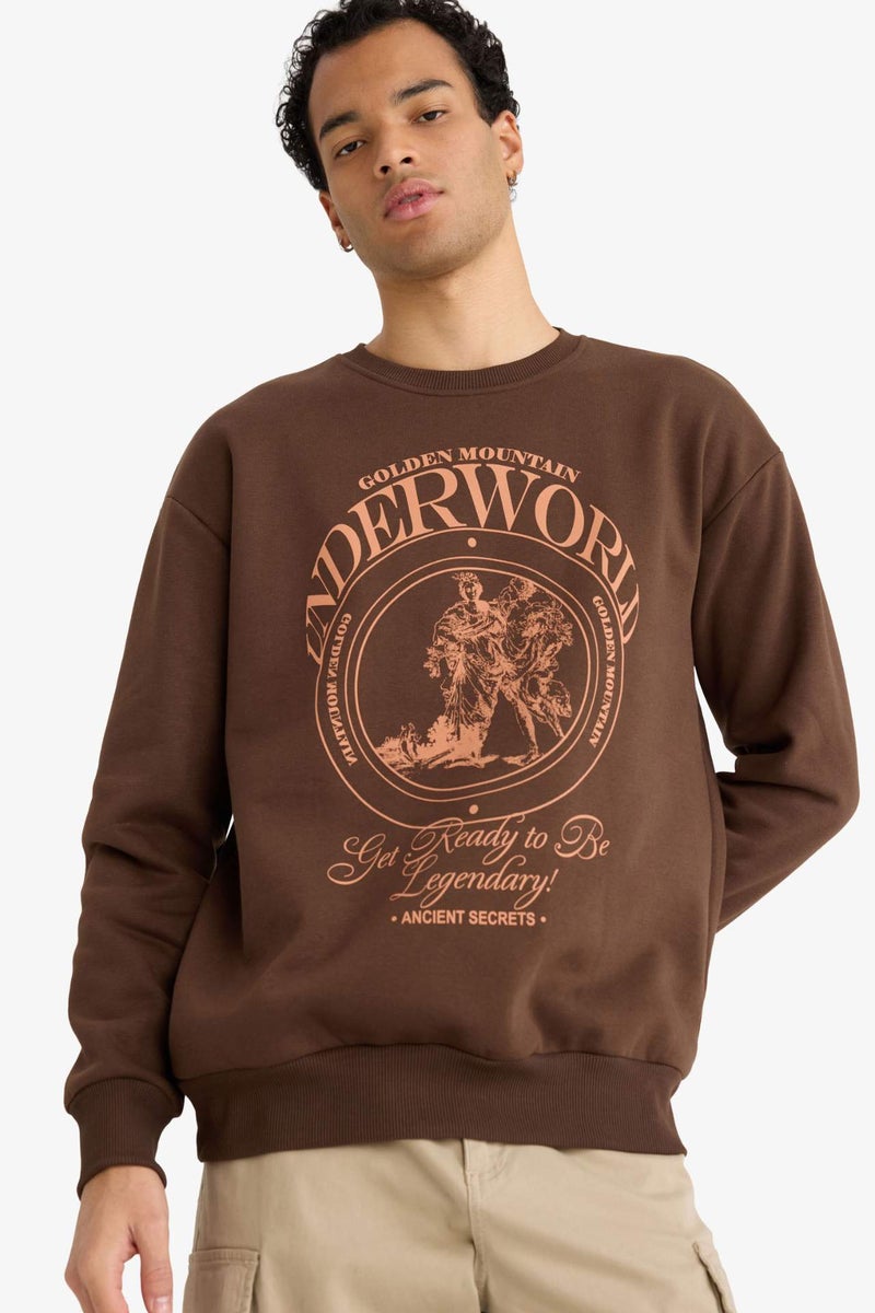 DeFacto Boxy Fit Printed Sweatshirt - Image 3