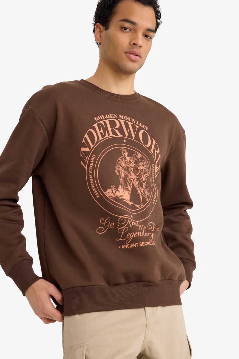 DeFacto Boxy Fit Printed Sweatshirt - Image 1