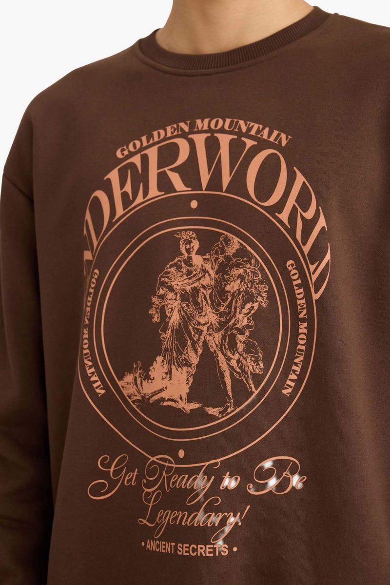 DeFacto Boxy Fit Printed Sweatshirt - Image 4