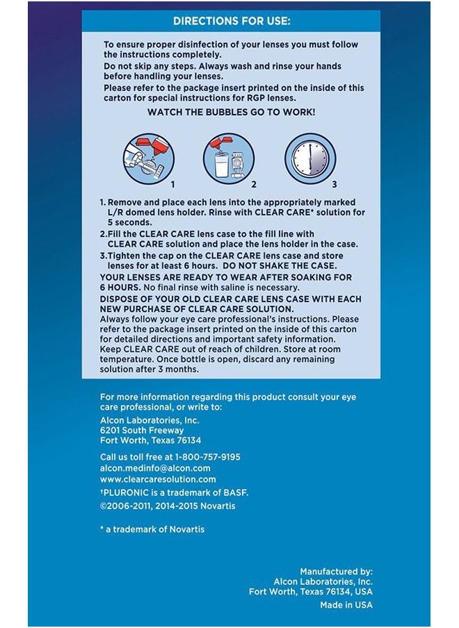 Clear Care Cleaning & Disinfecting Solution with Lens Case, Twin Pack,12 Fl Oz (Pack of 2)  - Image 3