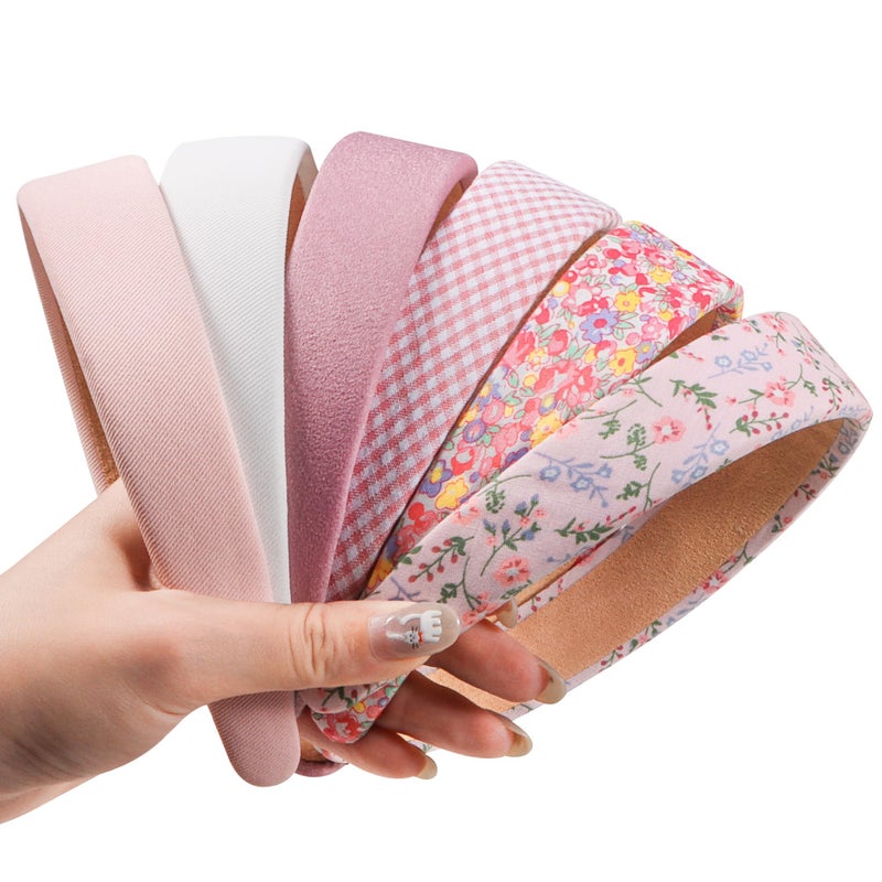 DiyJibb Headbands for Women - 1 Inches Wide Headbands - Solid Color Headband Fashion Hair Accessories- Trendy Women Girls Non Slip Fashion Hair Bands- Thick Elastic Hair Bands for Women's Hair 6PCS - Image 1