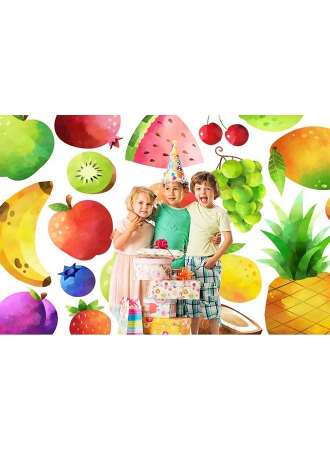 Renaiss Summer Fruits Backdrop 7x5ft, Diverse Summer Tropical Fruits Nice Cool Vacation Photography Background Party Banner Photo Booth Props Vinyl Backdrop for Photoshoot - Image 2