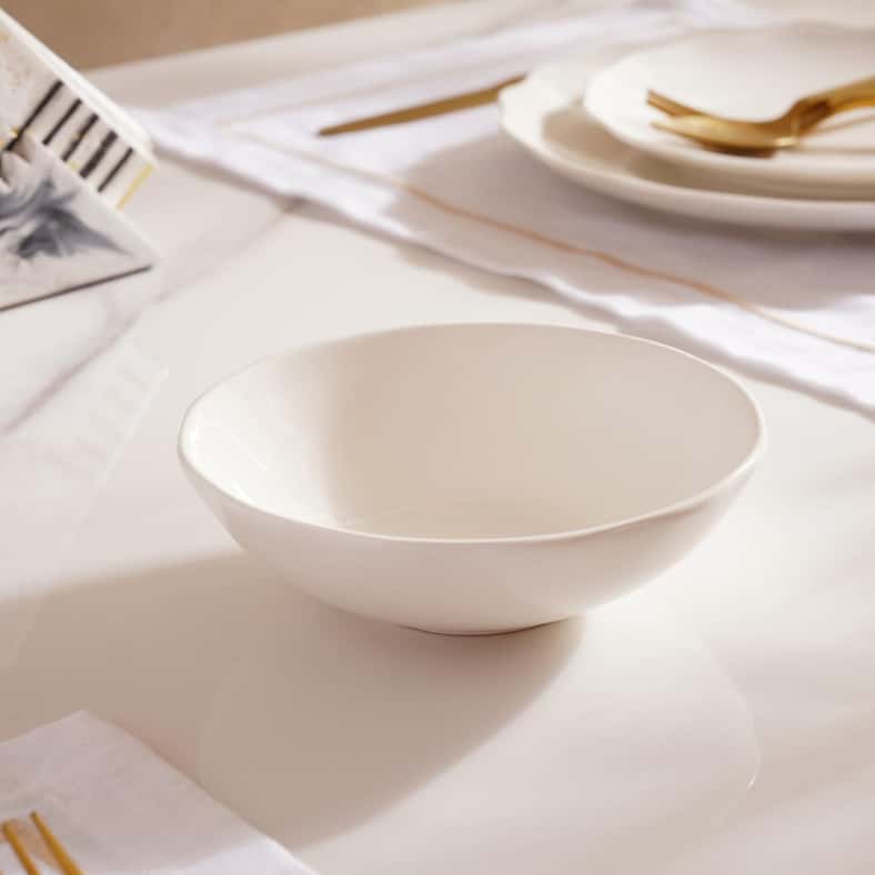 Pan Home طقم عشاء إمدن من 42 قطعة من البورسلين الجديد - أبيض - Image 4