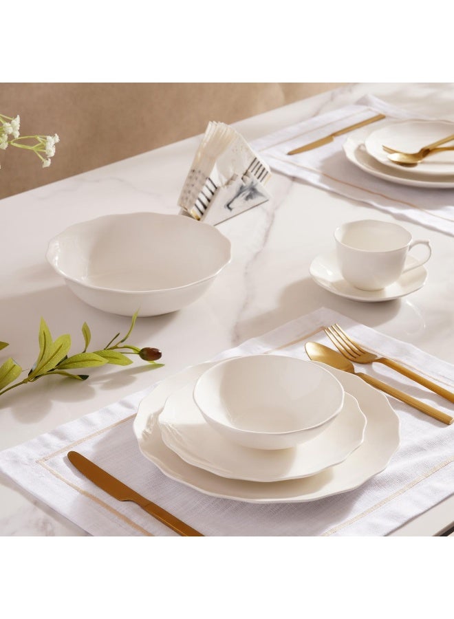 Pan Home طقم عشاء إمدن من 42 قطعة من البورسلين الجديد - أبيض - Image 3