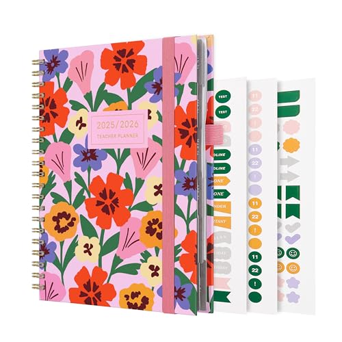 &And Per Se And Per Se Teacher Planner 2025-2026 Academic Year -Teacher Lesson Planner from July 2025 to June 2026, 8.5" x 11", Weekly & Monthly Planning for Teachers with Monthly Tabs, Stickers (Elegant Florals) - Image 1