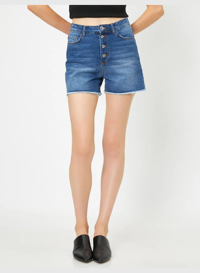 KOTON Button Detailed Jean Shorts