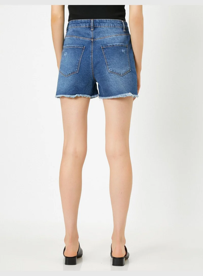 KOTON Button Detailed Jean Shorts