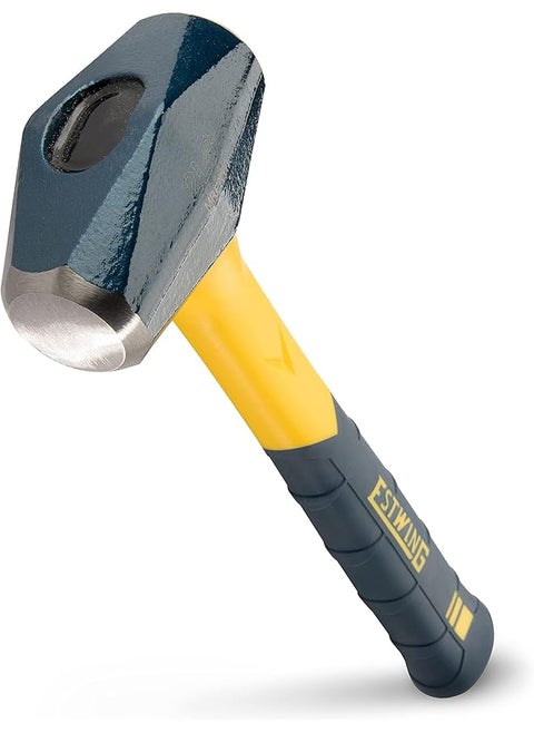 Sure Strike Drilling Crack Hammer 2 Pound Sledge With Fiberglass Handle And No Slip Cushion Grip Mrf2Lb Blue Yellow