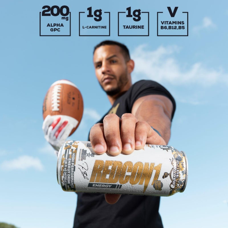 REDCON1 مشروب الطاقة REDCON1 - مشروب يحتوي على 200 ملغ من الكافيين مع L-Carnitine و Taurine - مشروبات طاقة عالية الأداء مع نوتروبيكس - طعم برايم تايم بانش (12 علبة) - Image 5