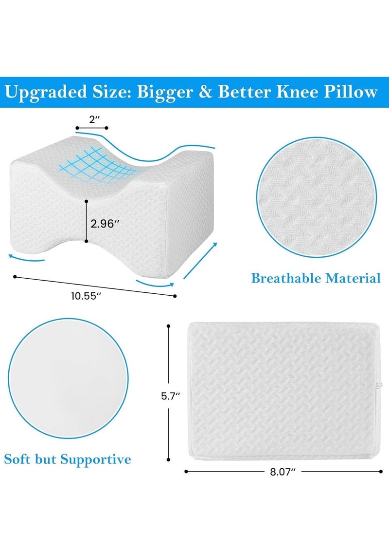 ELTRAZONE Memory Foam Knee Pillow for Side Sleepers – Leg Pillow for Blood Circulation, Spine Alignment, Sciatica, Back, Hip, Knee & Ankle Pain Relief – Comfortable Support for Better Sleep & Posture - Image 2