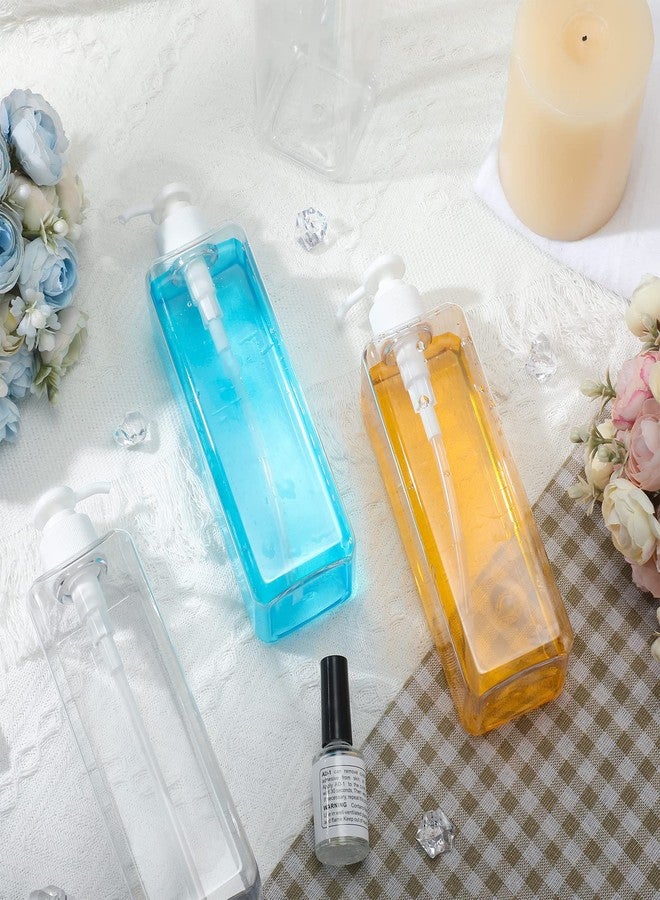 ايرينير عبوة من 20 زجاجة بلاستيكية فارغة سعة 500 مل/16 أونصة قابلة لإعادة التعبئة، عبوات شامبو مزودة بمضخة، زجاجات موزع صابون مربعة خفيفة الوزن للوشن الأساسي والشامبو والبلسم وزيت التدليك (شفاف، أبيض) - Image 5