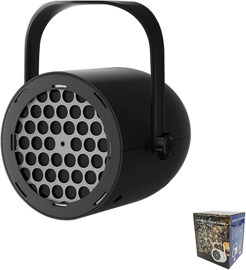 Black Christmas Snowflake Projector Light 16 Patterns USB Powered 360 Rotating Stand Indoor Outdoor Decor - Image 1