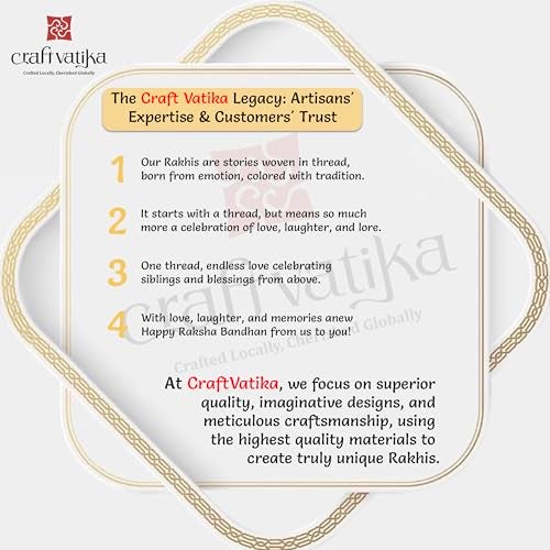 CraftVatika Rakhi with Gift for Brother and bhabhi mDesigner Rakhi Set of 2, Raksha Bandhan Gift for Bhaiya Bhabhi, Mug with Set of 2 Printed Coffee Mug (Kundan - Lumba Set) - Image 5