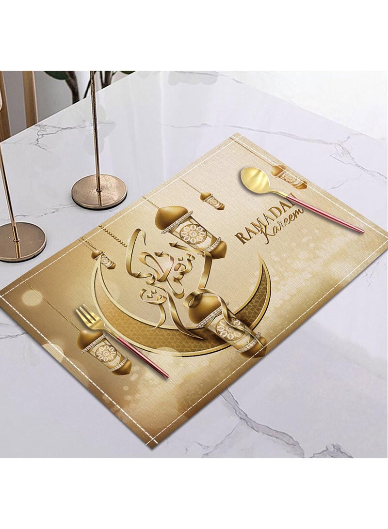 Eid Mubarak Table Placemats Set Ramadan Kareem Table Decorations Ramadan Decor Sets For Dining Supply