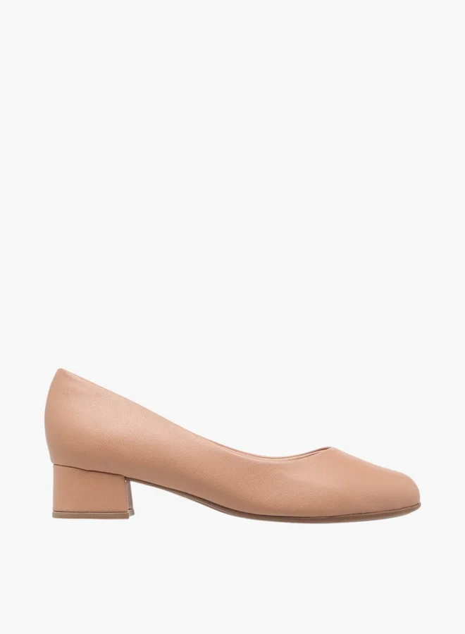 Piccadilly Women's Solid Slip-On Pumps with Block Heels