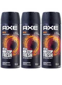 Axe Pack Of 3 Axe Musk Spray Deodorant 150 ml  - Image 1