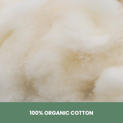 OrganicTextiles Organic Cotton Pillow with Organic Cotton Cover (Queen Size) GOTS Certified, Adjustable Loft, Head and Neck Pain Relief Support, Back Side Stomach Sleepers, Bed Pillow for Sleeping - Image 2