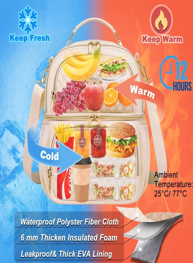 Weitars Lunch Bag for Women Lunch Box Adult (Beige) - Image 5
