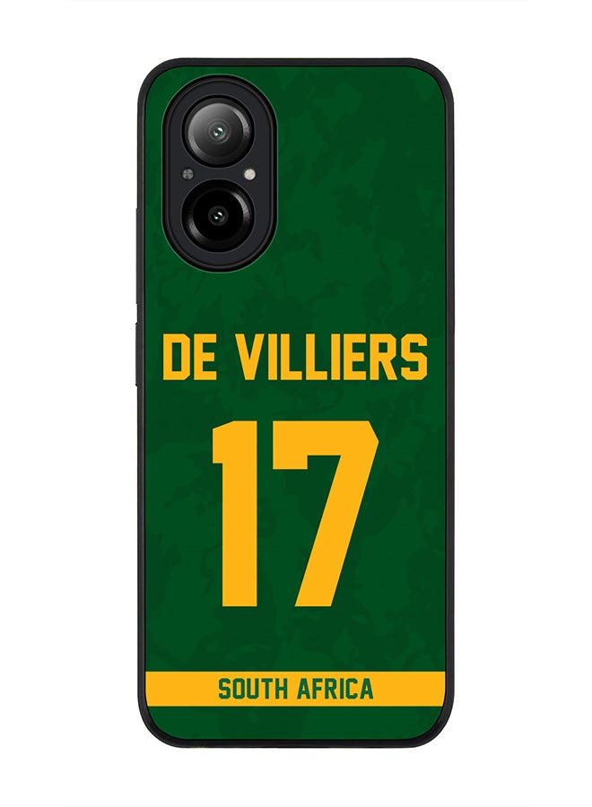 Stylizedd Rugged Black Edge Case for Realme C67 4G, Slim fit Case Thin Cover -  Team South Africa Quinton de Kock, Jersey No 12 - Image 1