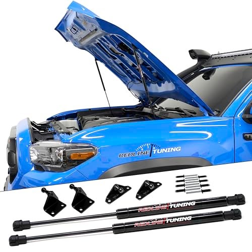Redline Tuning 21-27016-02 Hood QuickLIFT Plus System MAX Lift Edition (7" Higher) Compatible with Toyota Tacoma 2016-2023 (All Black Components) - Image 1