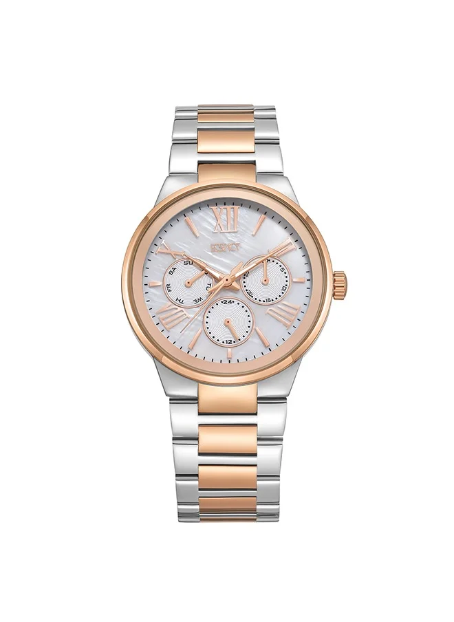 إكستاسي Ecstacy E23613-KBKM Women Multi Function Display Watch & Stainless Steel Strap Two Tone Rose Gold