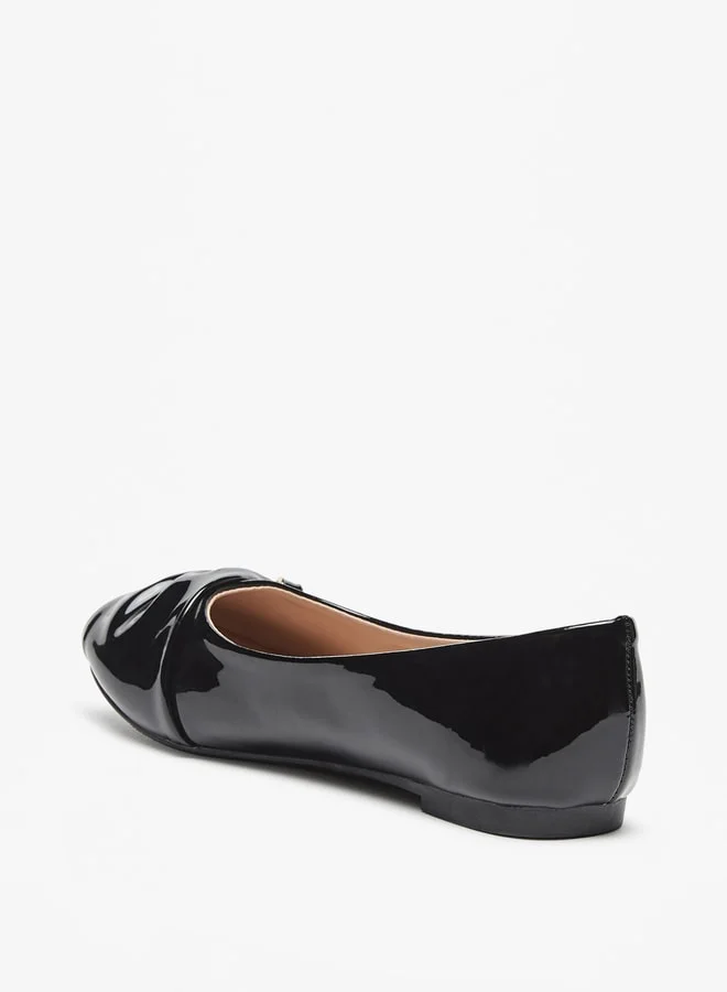 Flora Bella By Shoexpress Girls Solid Slip-On Ballerina Shoes With Bow Accent