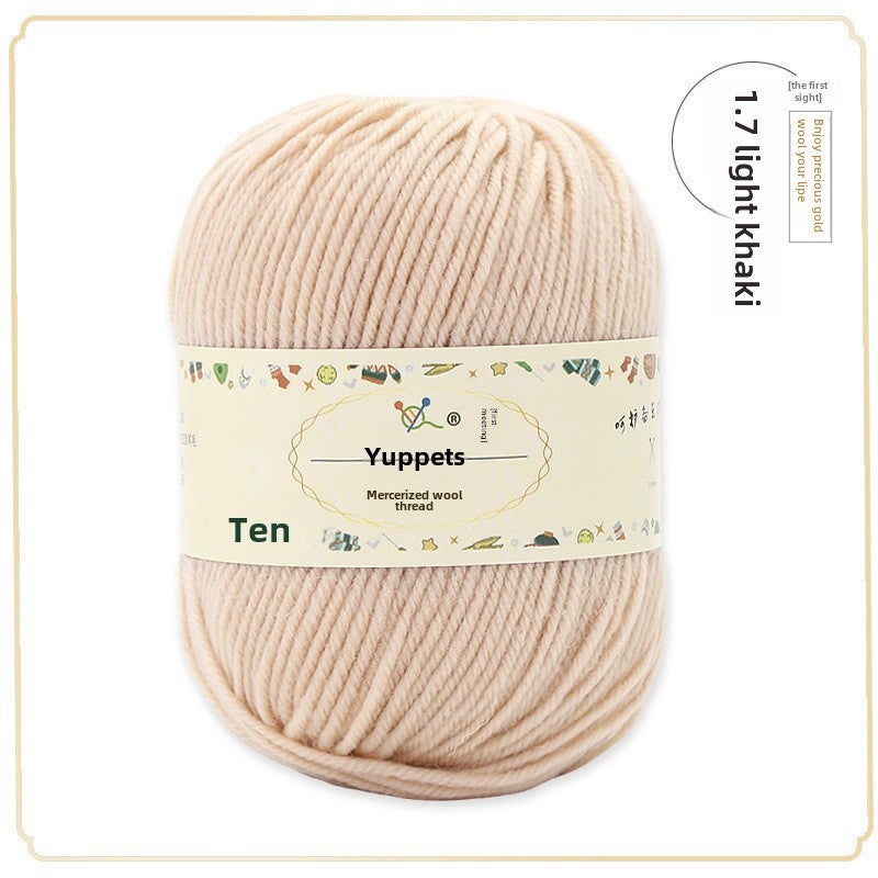 Wool Yarn Bundle DIY Knitting Crochet Scarf Sweater 17 light khaki