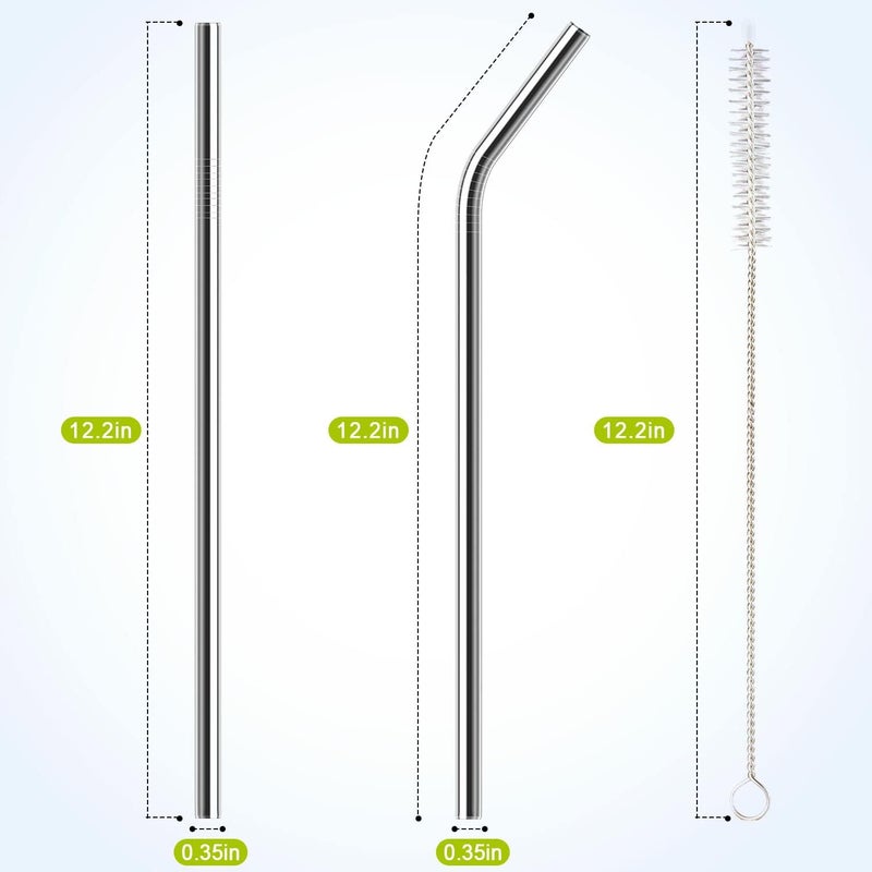 UDOGI 6 Pack Stainless Steel Straw Replacement 40 oz for Stanley Adventure Travel Tumbler, Reusable Straws with Cleaning Brush Compatible with Stanley 40oz Cup Tumbler - Image 2