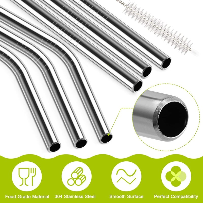 UDOGI 6 Pack Stainless Steel Straw Replacement 40 oz for Stanley Adventure Travel Tumbler, Reusable Straws with Cleaning Brush Compatible with Stanley 40oz Cup Tumbler - Image 5