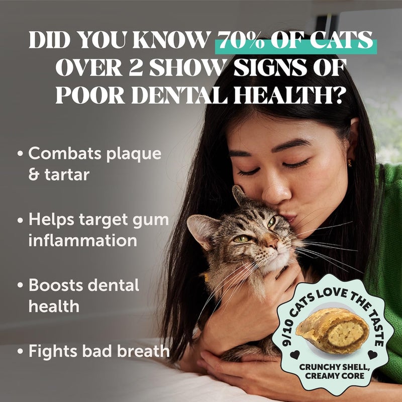 Pet Honesty Fresh Breath Dental Bites for Cats â€“ Crunchy & Creamy Cat Dental Treats for Fresh Breath, Tartar & Plaque Control â€“ Dual-Texture Cat Oral Care Bites for Bright Teeth & Healthy Gums â€“ 30 Day Supply - Image 2