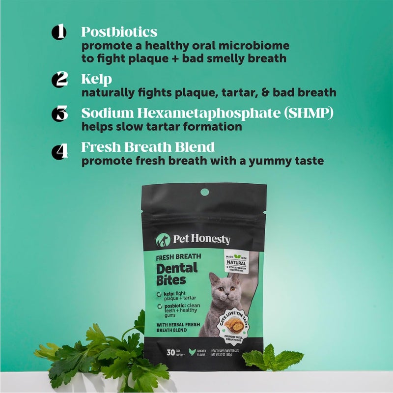 Pet Honesty Fresh Breath Dental Bites for Cats â€“ Crunchy & Creamy Cat Dental Treats for Fresh Breath, Tartar & Plaque Control â€“ Dual-Texture Cat Oral Care Bites for Bright Teeth & Healthy Gums â€“ 30 Day Supply - Image 3