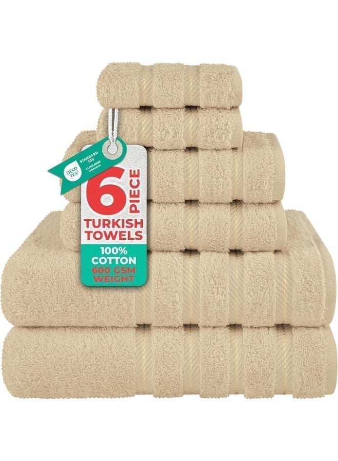 Luxury 6-Piece Combed Cotton Towel Set 600 GSM - Dark Grey - Image 1