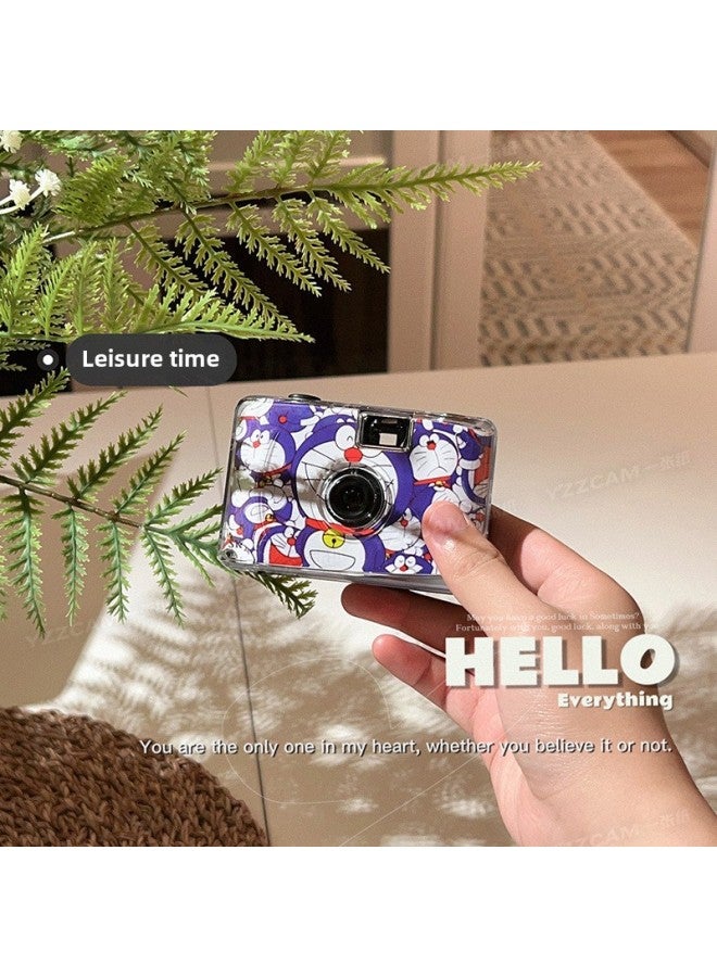 Generic Fool Mini Retro Waterproof Film Camera Film Machine Children Cute Student Campus Camera-Body Color:Doraemon-package 1  - Image 1