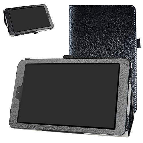 Bige Galaxy Tab A 8.0 2018 Case,Bige PU Leather Folio 2-Folding Stand Cover for Samsung Galaxy Tab A 8.0 2018 Model SM-T387 Verizon/Sprint Tablet (Not fit Tab 8.0 T380 and Other Older Model),Black - Image 1