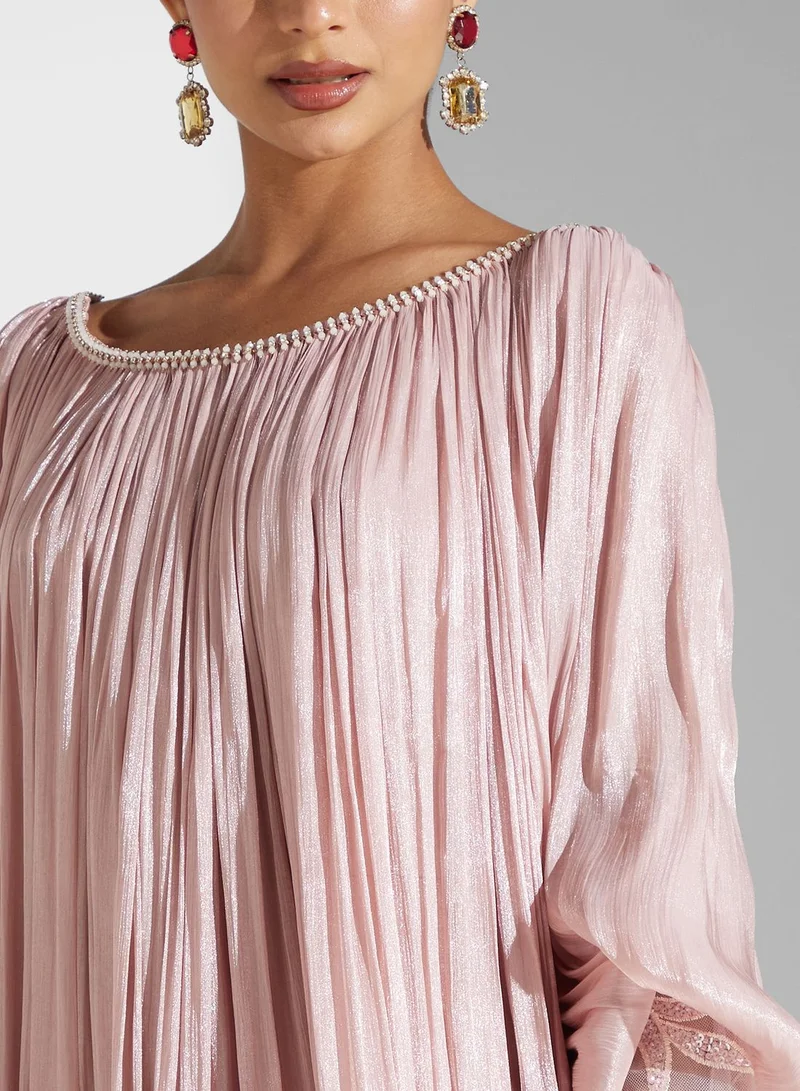 Namshi x Pleated Chiffon Dress