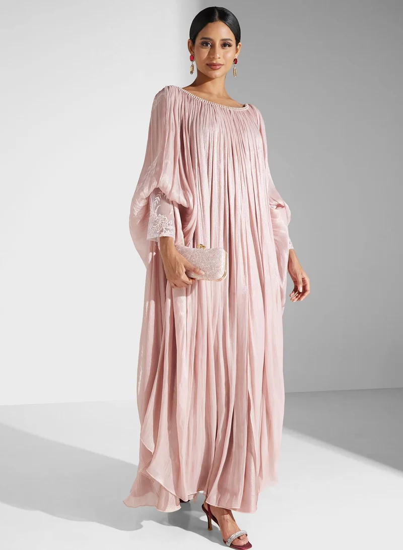 Namshi x Pleated Chiffon Dress