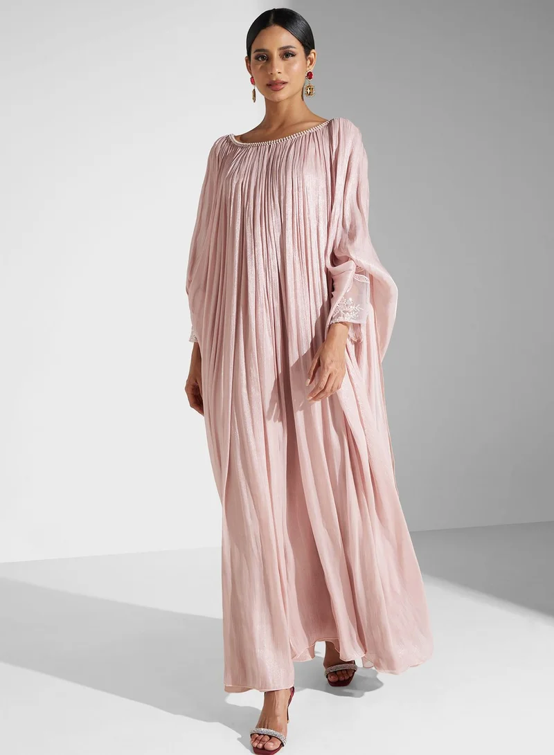 Namshi x Pleated Chiffon Dress