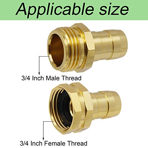 Triumpeek Garden Hose Repair Connector with Clamps, Set of 3 Aluminum Water Hose End Replacement Fit for 3/4" and 5/8" Garden Hose Fittings - Image 2
