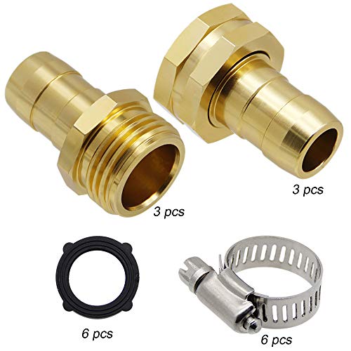 Triumpeek Garden Hose Repair Connector with Clamps, Set of 3 Aluminum Water Hose End Replacement Fit for 3/4" and 5/8" Garden Hose Fittings - Image 3