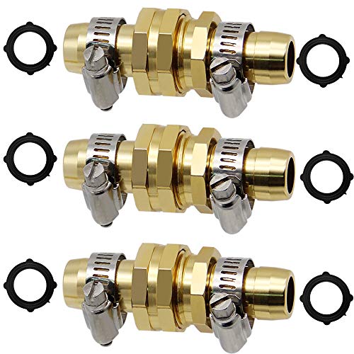 Triumpeek Garden Hose Repair Connector with Clamps, Set of 3 Aluminum Water Hose End Replacement Fit for 3/4" and 5/8" Garden Hose Fittings - Image 4