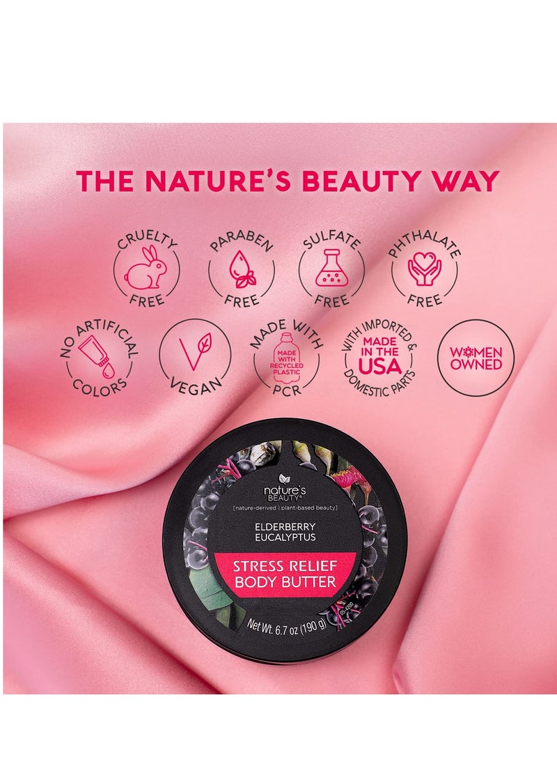 Nature's Beauty Nature's Beauty Elderberry Eucalyptus Stress Relief Body Butter Multi-Pack - Luxury Moisturizer, Unwind + Restore Your Skin, Made w/Shea Butter, Avocado + Sweet Almond Oil, 6.7 oz (2 Pack)  - Image 4