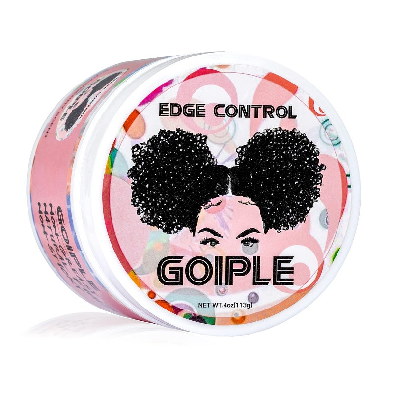 Goiple Edge Control Wax for Women Strong Hold Nongreasy Edge Smoother Edge Wax Styling Tamer Edge Control for Black Hair No Flaking White Residue Shine and Smooth Strawberry Scent 4oz