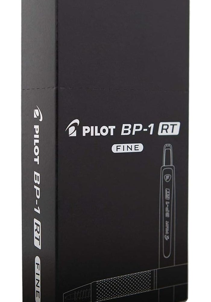 Pilot Ball Pen Fine Tip BP-1 RT - Pack of 12 Pieces (Black) - Image 2