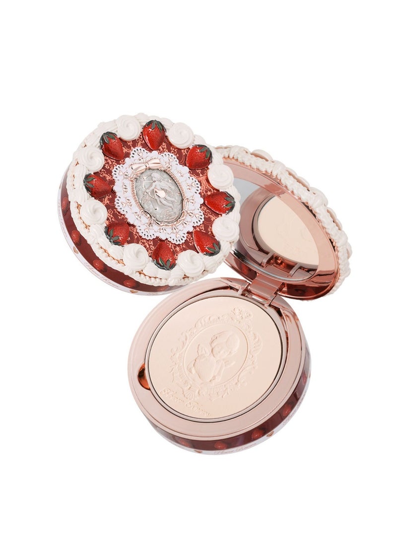 Flower Knows Strawberry Cupid Pressed Powder Airbrushed Matte Finish Oil-Absorbing & Long-Lasting(02 Ivory Beige)  - Image 1