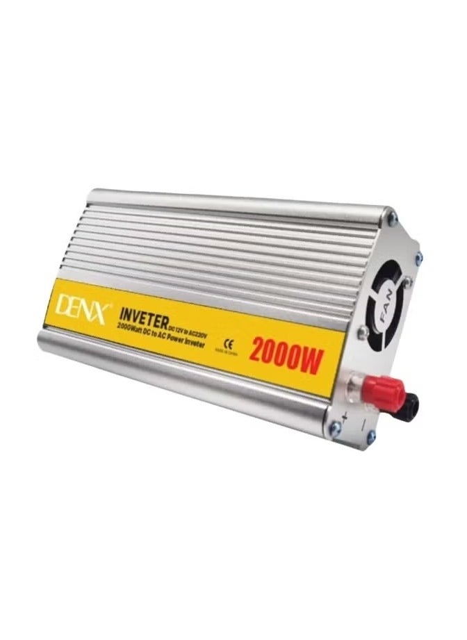 دينكس - محول طاقة DENX DX129 للسيارات بقوة 2000 واط لتحويل التيار من 12 فولت إلى 220 فولت مع منفذ USB وشاحن سريع - Image 1