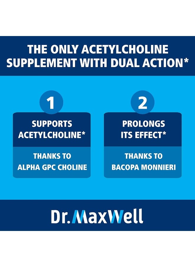 Dr. Maxwell Dr. Maxwell Acetylcholine, Alpha GPC Choline 600mg + Bacopa, Better Than Each Alone. More Reliable Acetylcholine (Supports Memory & Learning) Supplement, 60 Capsules  - Image 4