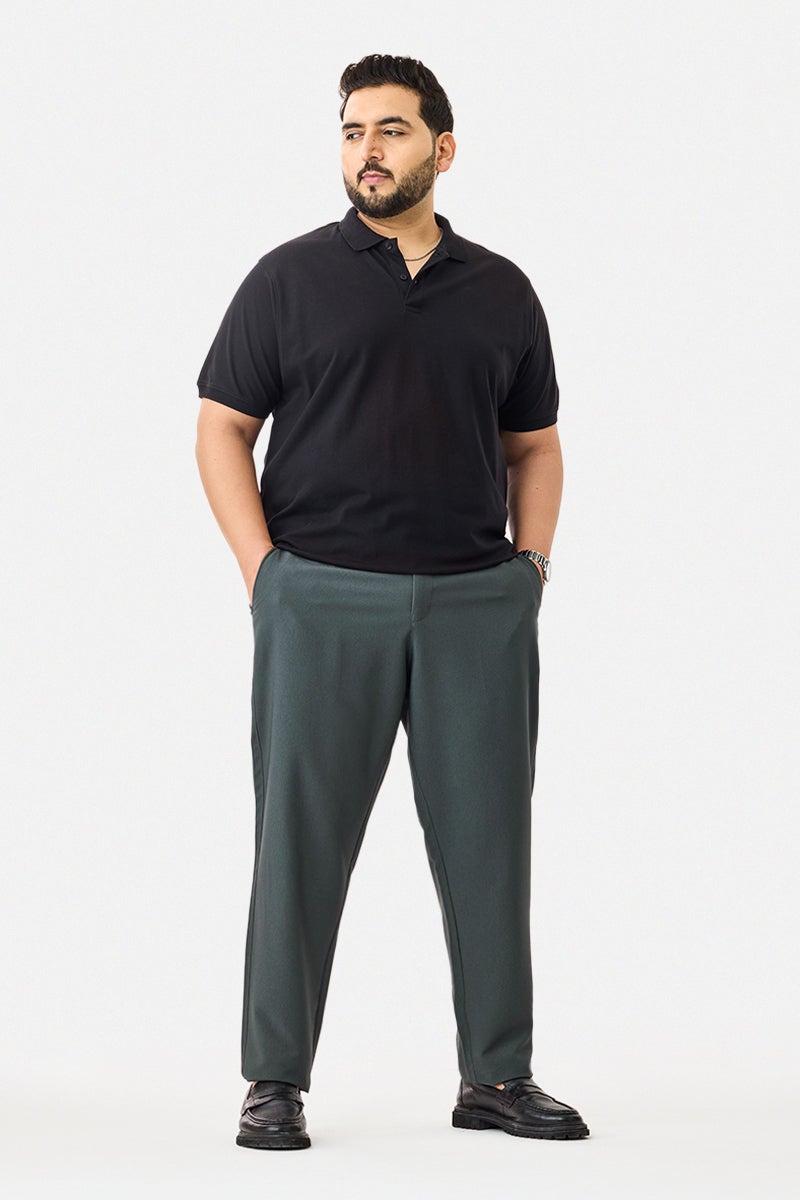 سنيتش بنطلون قماش مقاس كبير بقصة عادية مطاطي - Image 3