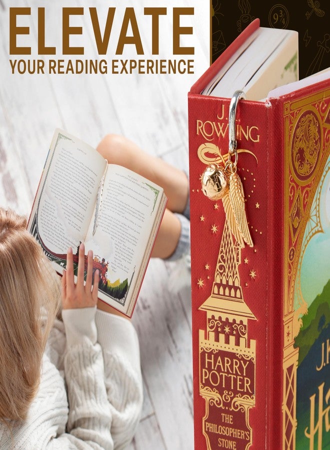 هاري بوتر فاصل كتب معدني من هاري بوتر مع تعليقة على شكل الكرة الذهبية، هدايا لمحبي القراءة من هوجورتس، صندوق هدايا (الكرة الذهبية) - Image 3